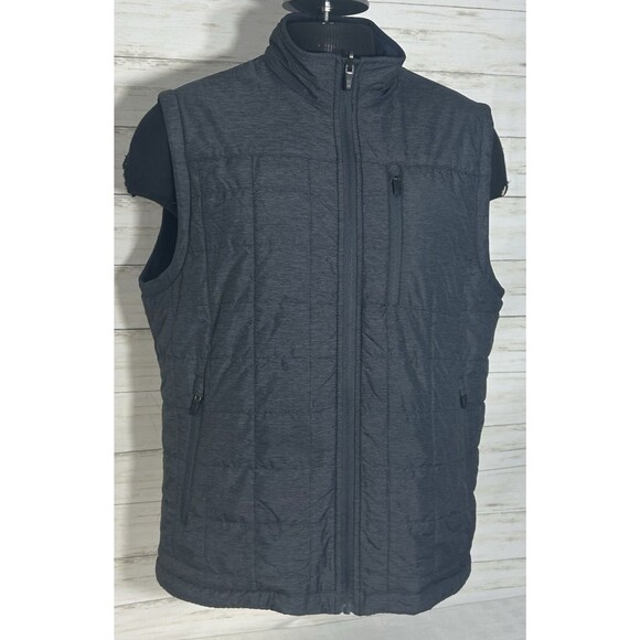 Johnston Murphy XC4 Reversible Quilted INSULATED Vest Gray Blue